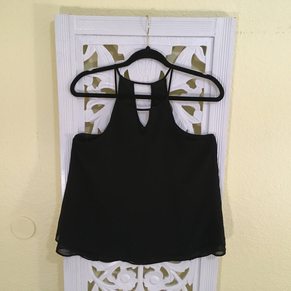 Mine Small  Black Sleeveless Cut Out Tank Top